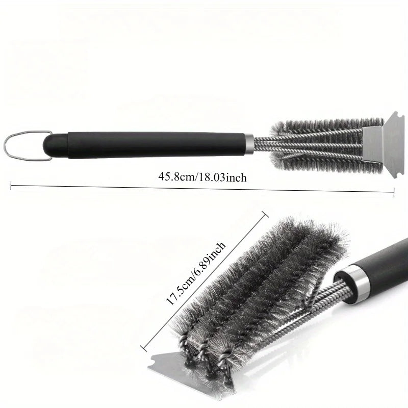 Grill Brush - Bristle Free BBQ Grill Brush - Rust Resistant Stainless Steel Barbecue Cleaner - Great Grilling Accessories