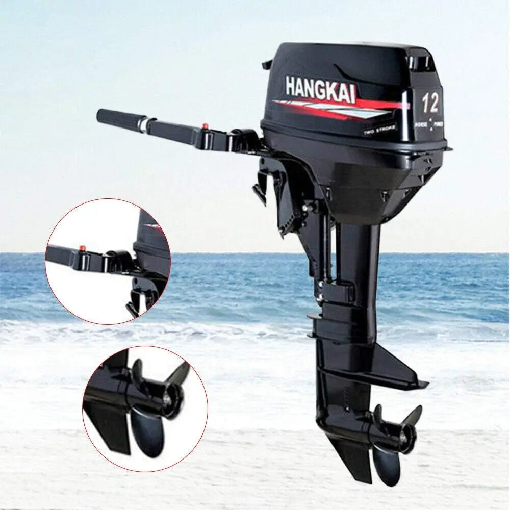 Beach Camp 18HP 2 Stroke Outboard Motor, Fishing Boat Engine Water Cooling 246CC Heavy Duty Boat Engine Marine Engine with CDI Ignition