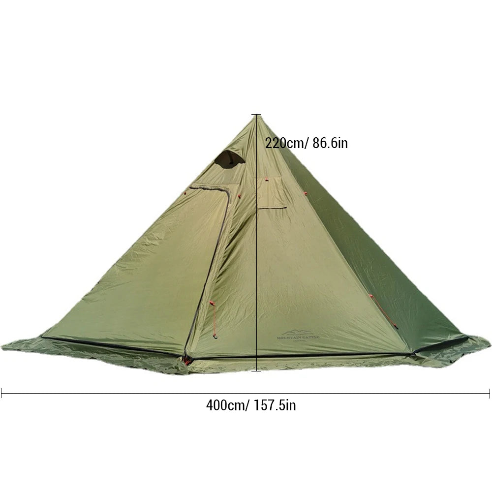 Beach Camp 4-6 People Tipi Hot Tent with Stove Jack 400PRO Camping Pyramid Teepee Tent for Camping Backpacking Hiking