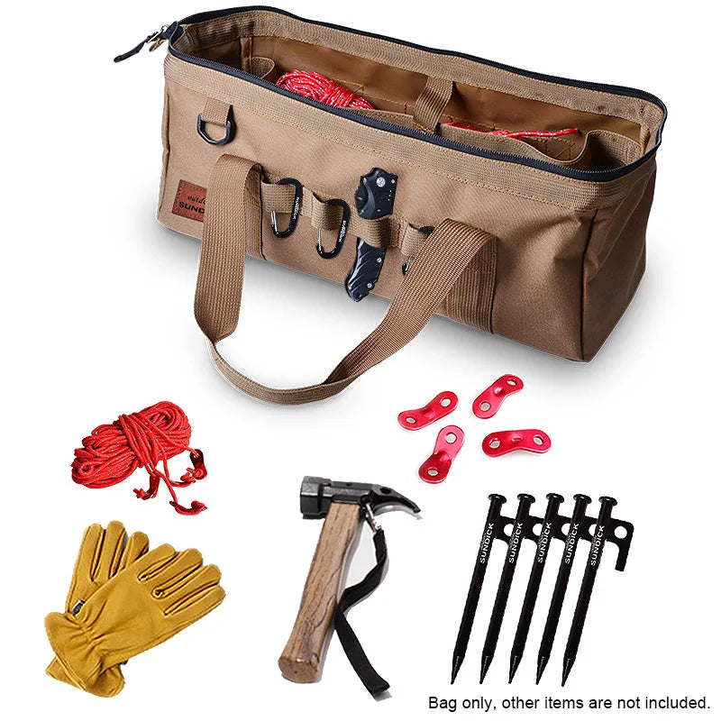 Camping Tool Bag Large Capacity Wide Mouth Storage Tool Bag Water Resistant Gear Bag