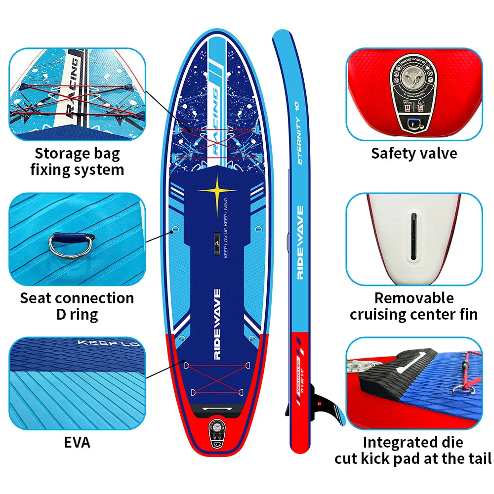 Beach Camp 10'6 11' 11'6 Stand up Fishing Paddle Board Soft Surfboard Surfing Inflatable Kayak sup Paddleboard with Seat