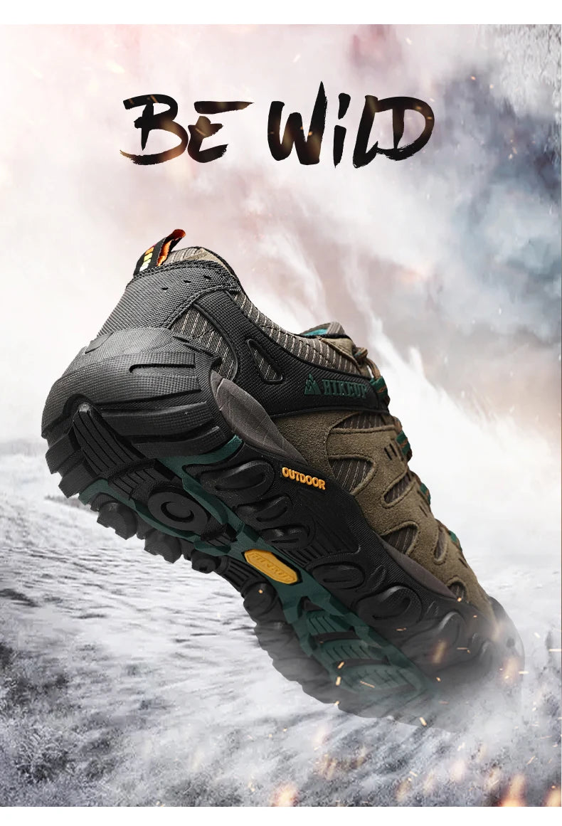 Men's Hiking Shoes Suede Leather Outdoor Shoes Wear-resistant Men Trekking Walking Hunting Tactical Sneakers