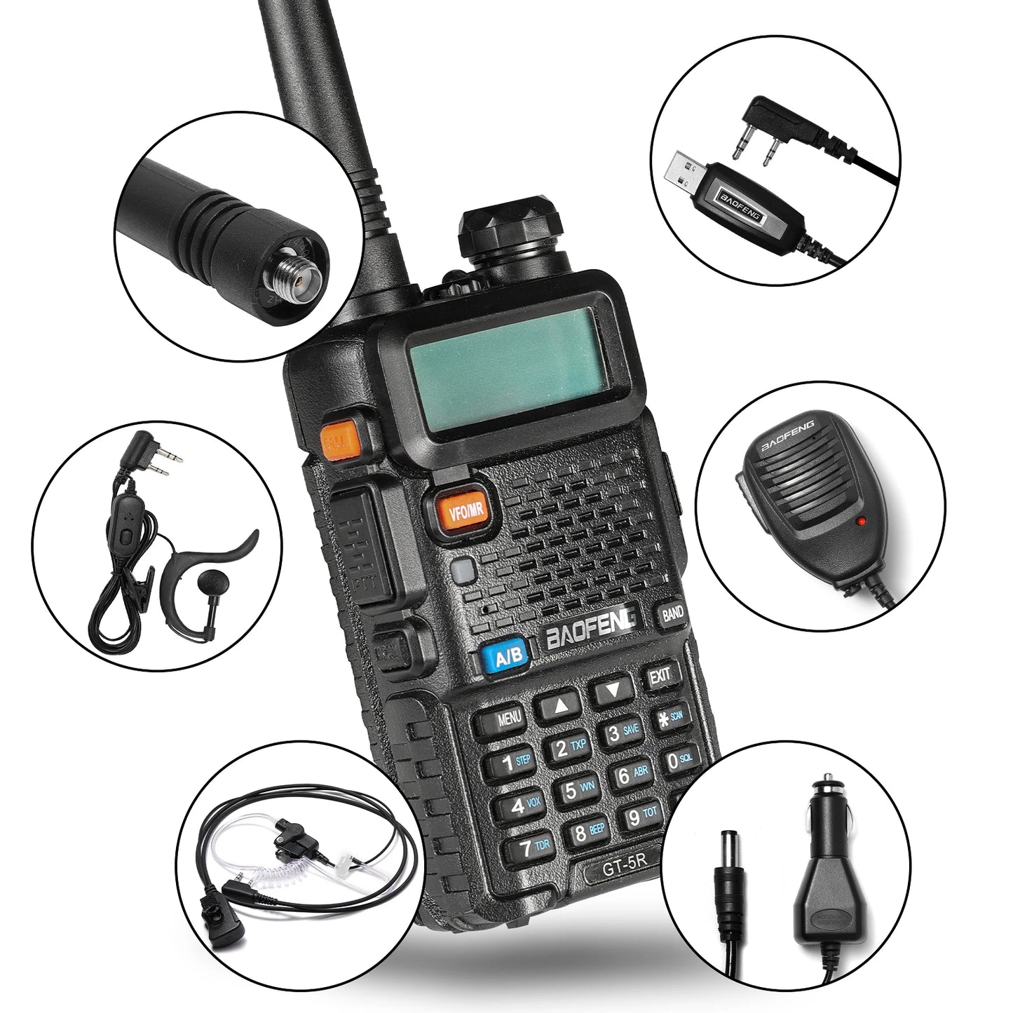 Beach Camp GT-5R Handheld Ham radio, Walkie Talkies for Adults, FCC Compliant, Black