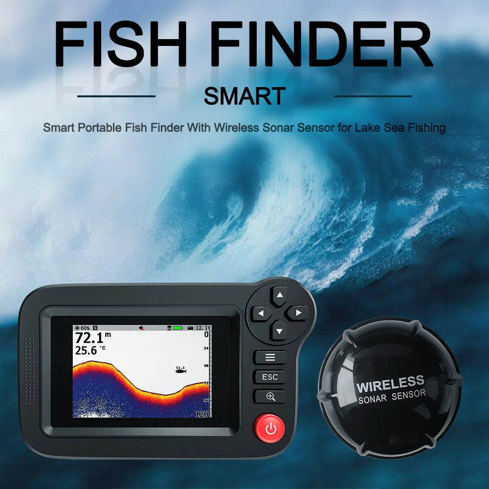 Beach Camp Smart Fish Finder - Portable Fish Finder and Depth Finder For Recreational Fishing From Dock, Shore Or Bank