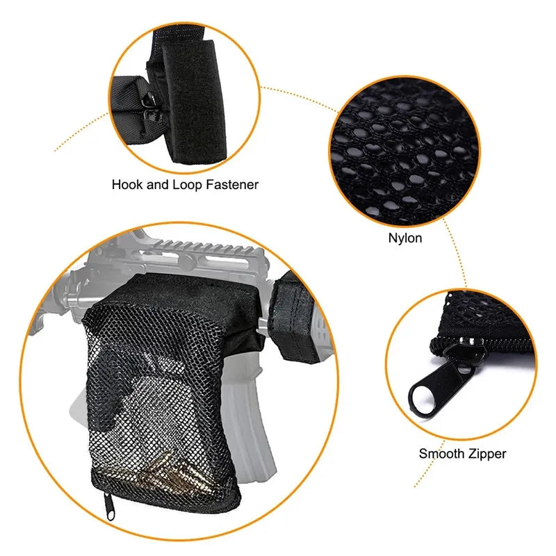 Hunting Bullet Shell Bag Gear Ammo Brass Shell Catcher Mesh Trap Nylon Mesh Bag Capture Black Collection Bag Ammo Bag