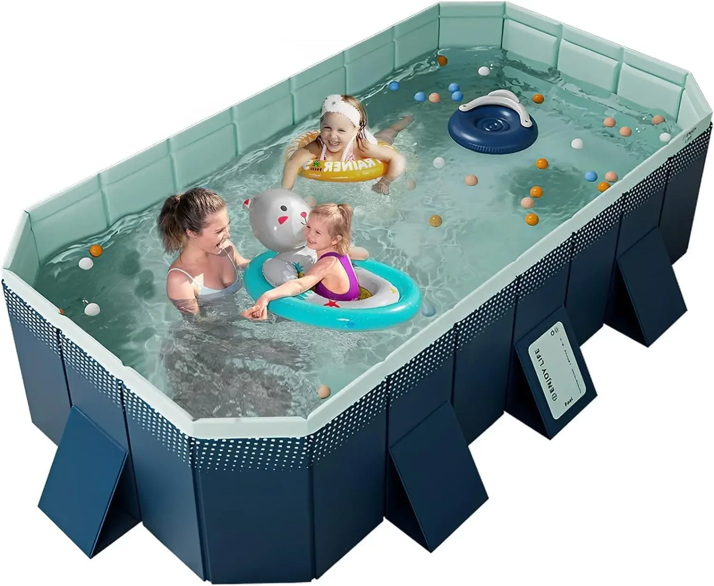 Beach Camp Foldable Pool, Non-Inflatable Kids' and Adults' Outdoor Swimming Pool, Hard Plastic Shell Portable Pool, Kid PoolFoldable Pool,