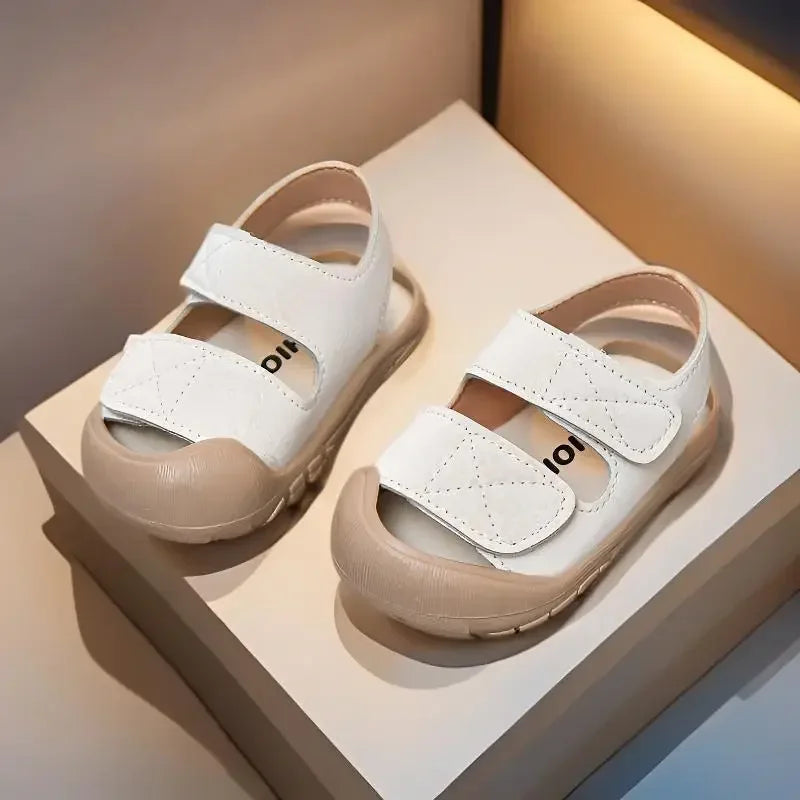 Baby Beach Shoes Toes Capped Anti-kicked Toddler Kids Walking Shoes Non-slip Soft Sole 2025 Summer Boys Girls Sandals Versatile