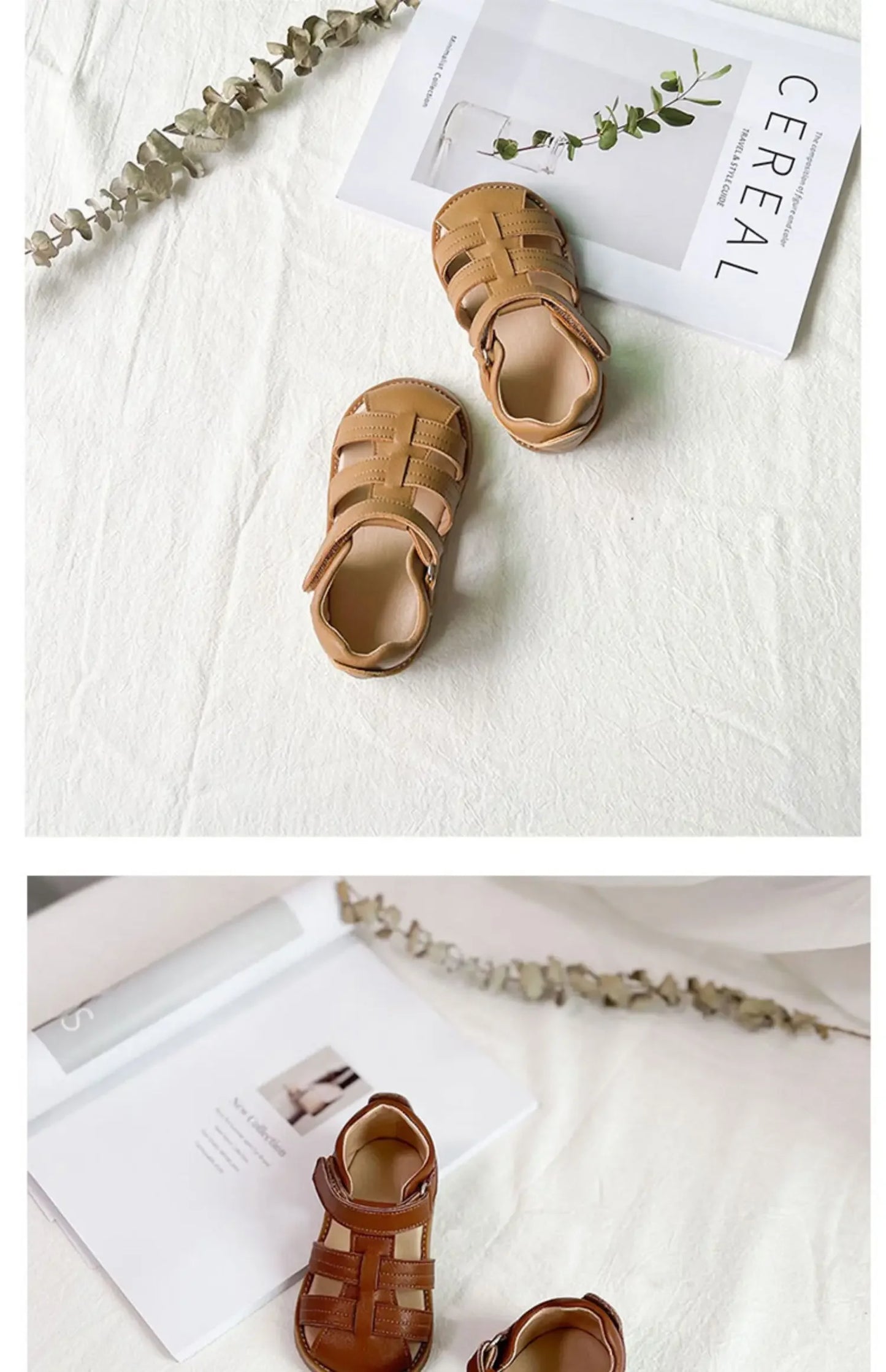 Unishuni Toddler Girls Cute Lightweight Closed Toe Ankle Strap Sandal Children Soft Sole Non-slid Sandal with Hook Loop Fastener