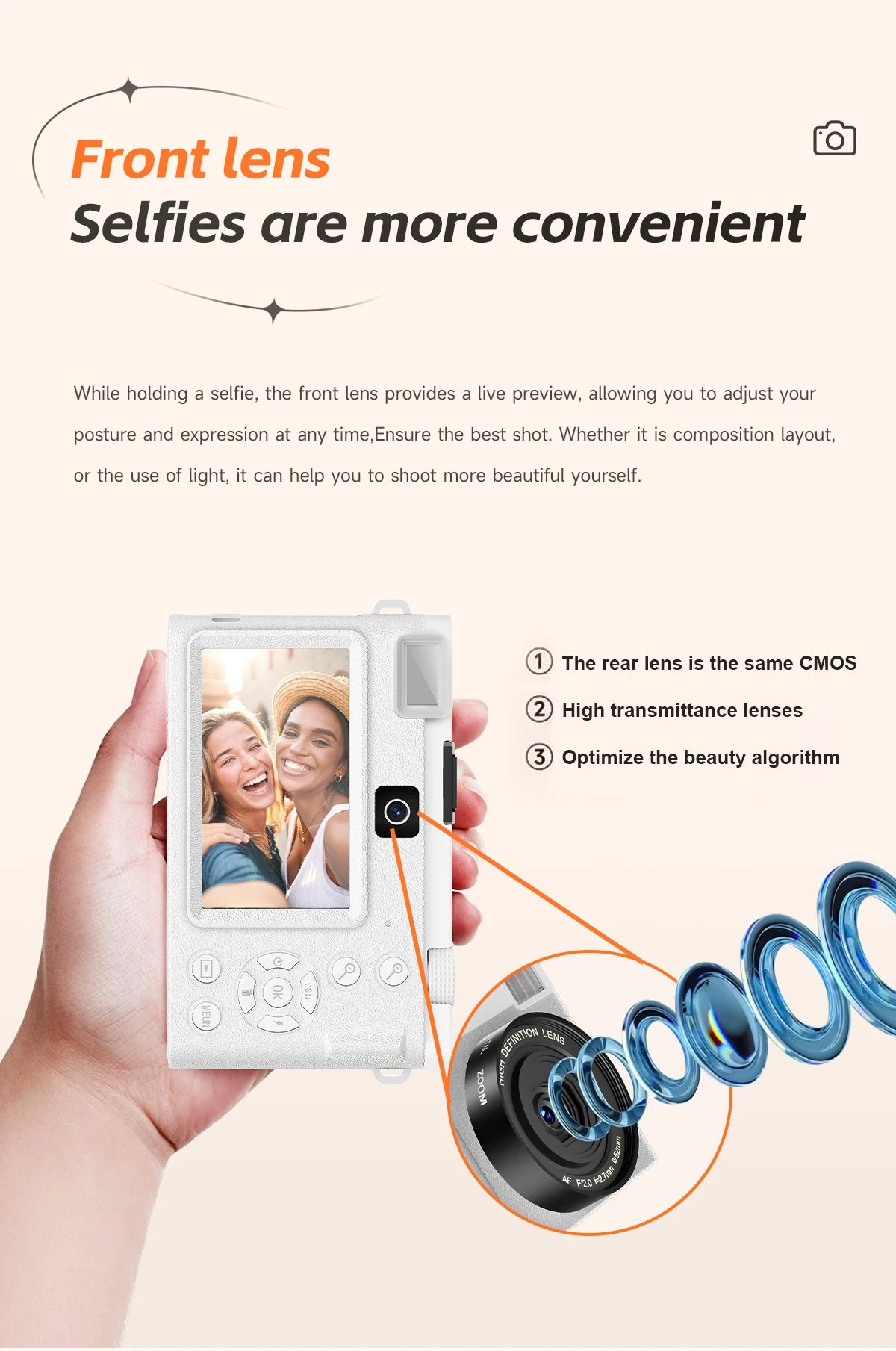 Beach Camp5K Professional Digital Camera WIFI Webcam Wide Angle Digital Zoom 64MP Camcorder Photography 3 Inch Screen Vlog Video Recorder