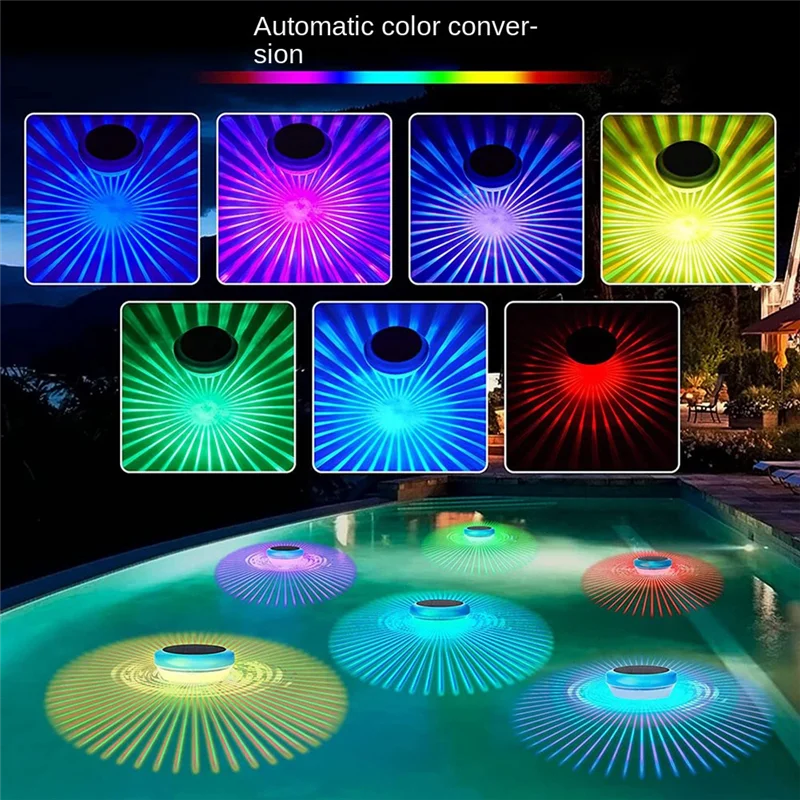 Beach Camp Solar Floating Pool LED Lights,Waterproof RGB Color Changing Pool Lights,Pool Accessories for Pool,Pond,Spa,Hot Tub