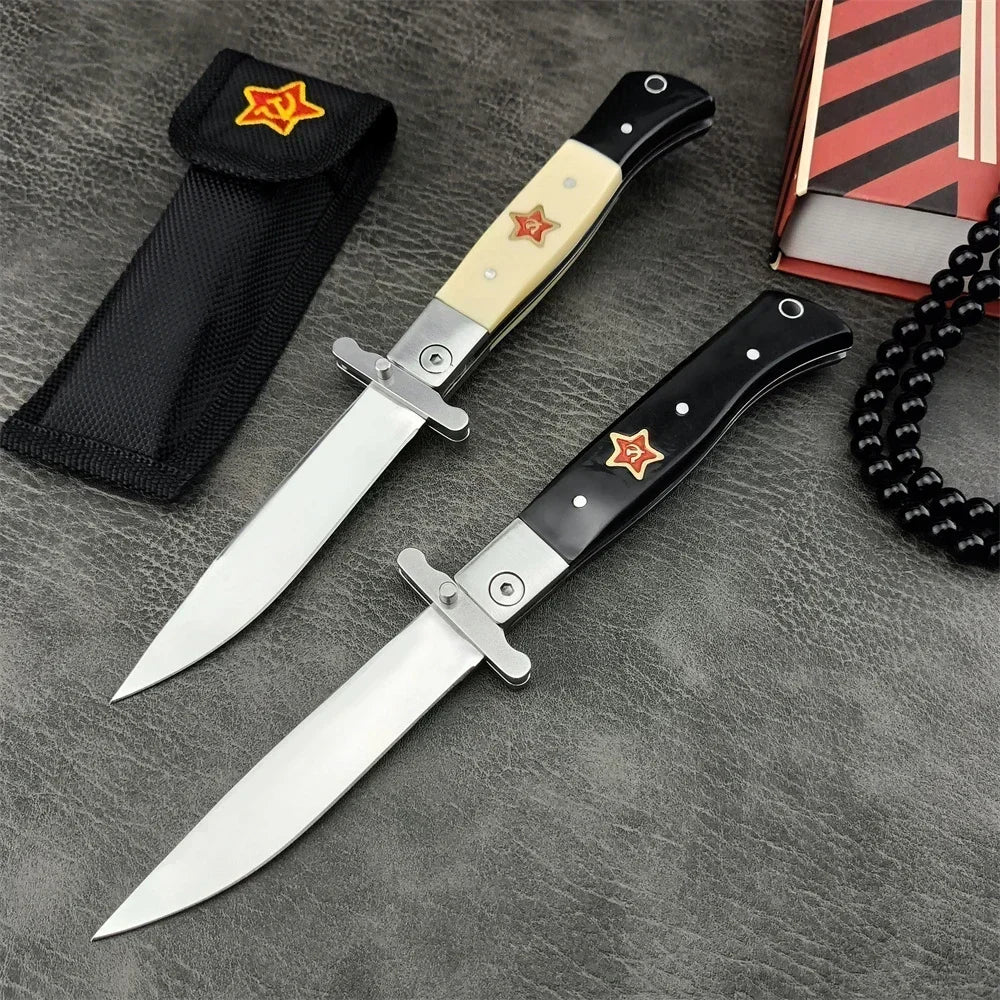 Beach Camp High Quality Folding Knife 440C Blade Wooden Handle Outdoor Hunting Camping Knives Tactical Pocket EDC Tool