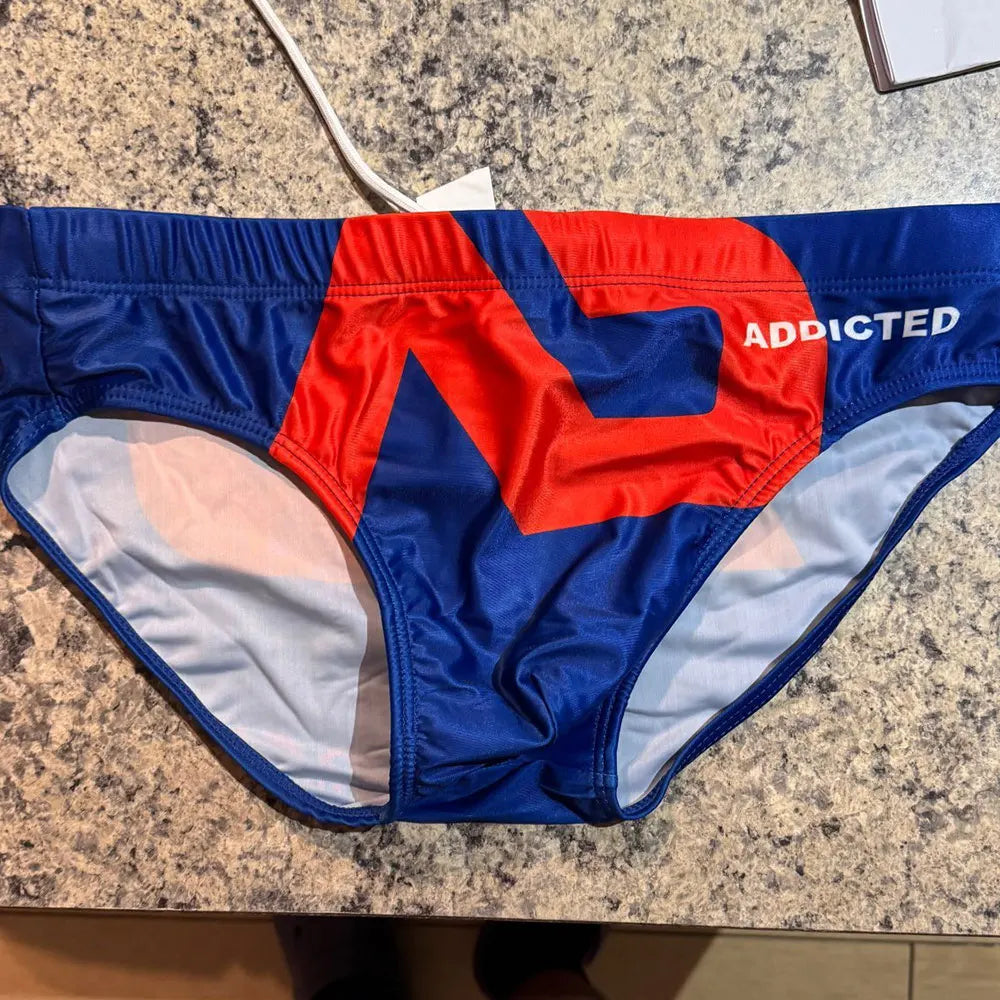 Men's Swimsuit Bikini Briefs Sexy Letter Print Swimwear Beach Shorts Boxer Swim Trunks Pants Quick Dry Bathing Suit Beachwear