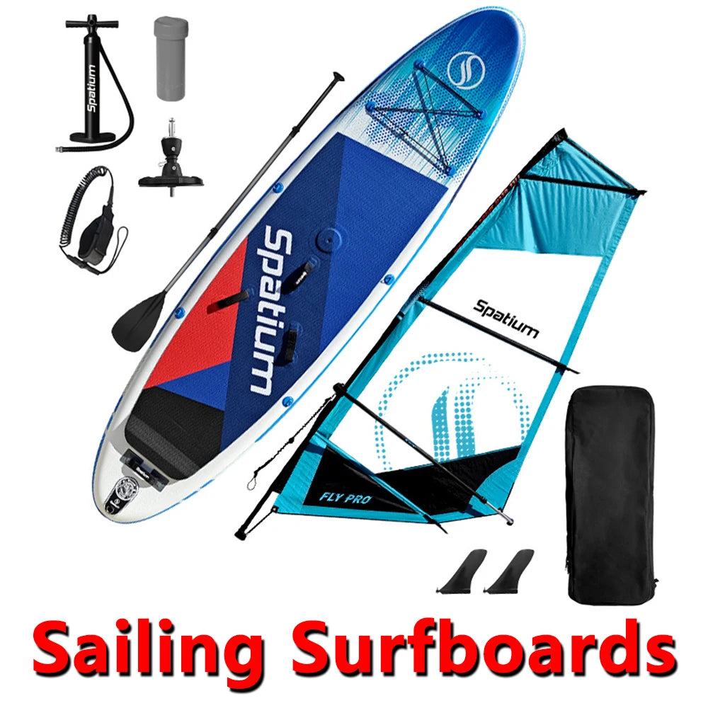 Beach Camp Water Surfing 2-in-1 Windsurf Sail with Sup Board Windsurfing for Smooth Sailing and Paddleboarding Inflatable Surfboard Sailing