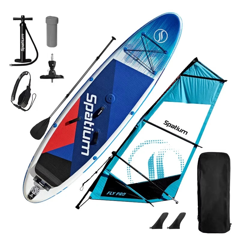 Beach Camp Water Surfing 2-in-1 Windsurf Sail with Sup Board Windsurfing for Smooth Sailing and Paddleboarding Inflatable Surfboard Sailing