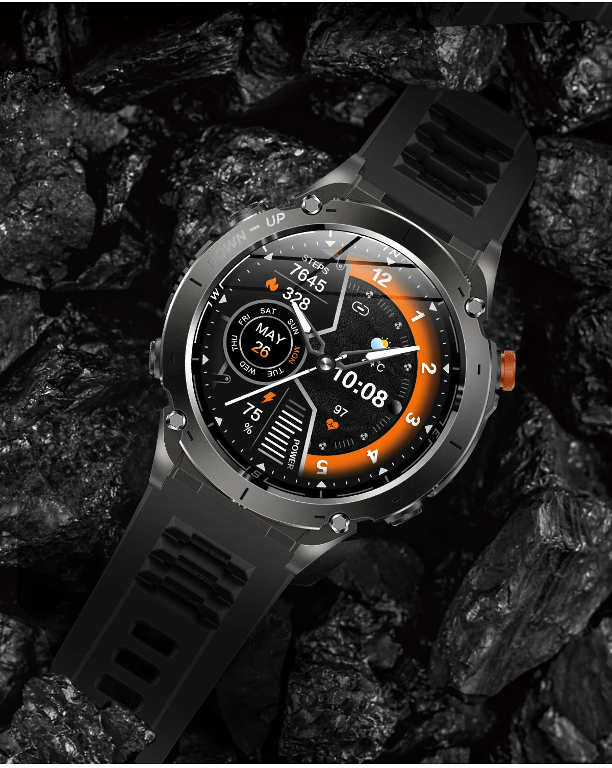 Beach Camp New GPS Smart Watch 1.43" Ultra HD Display Built-in GPS Compass 170 Sports Modes Voice Calling 10ATM Waterproof Smart Braceletes