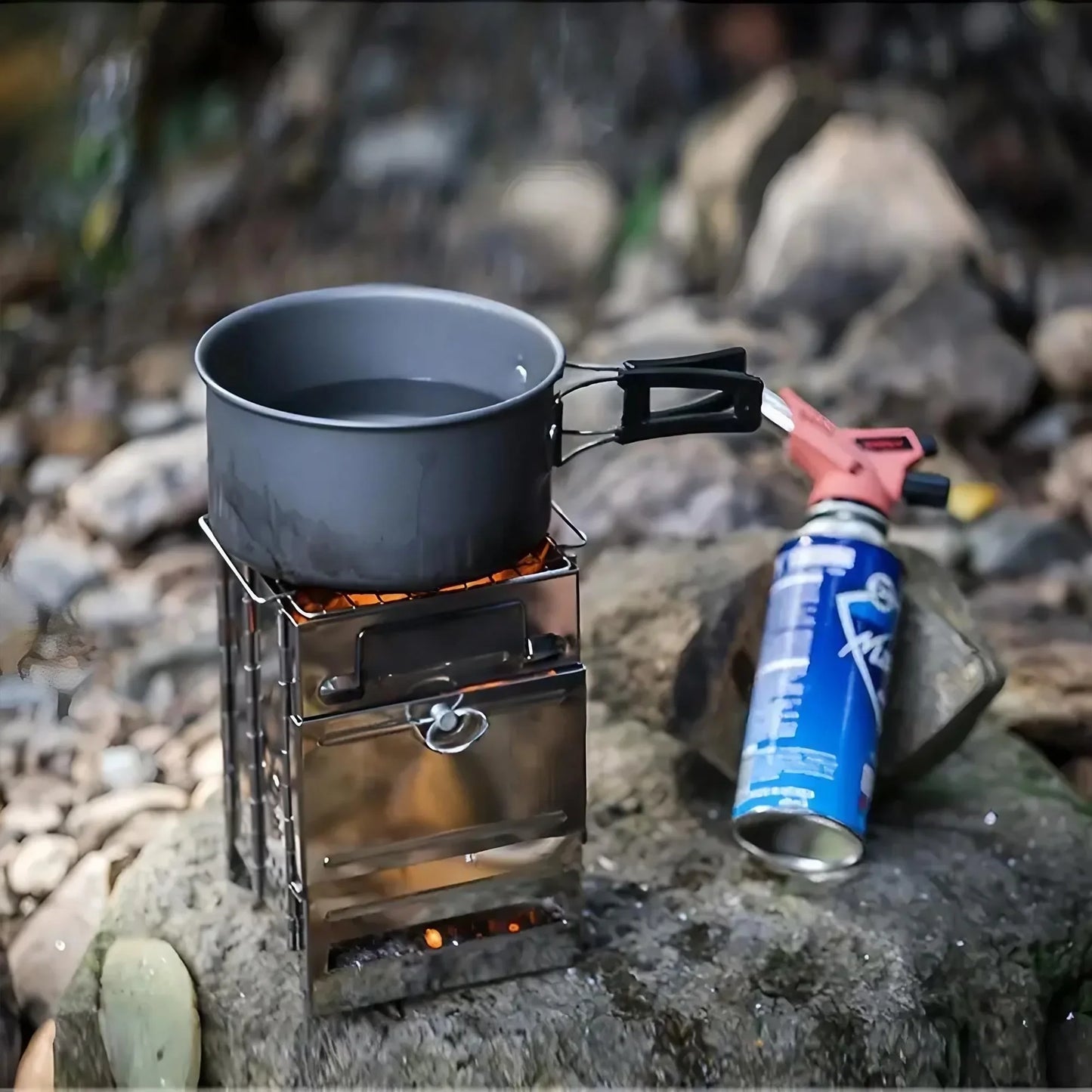 Beach Camp Square Wood Stove Outdoor Grill Mini Grill BBQ Outdoor Grill Camping Picnic Folding Grill