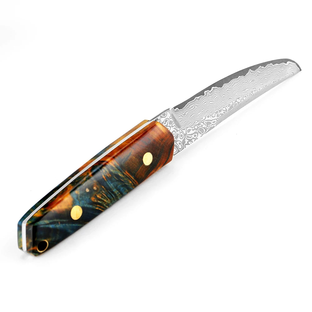 Beach Camp Handmade Damascus Kitchen Utility Knife