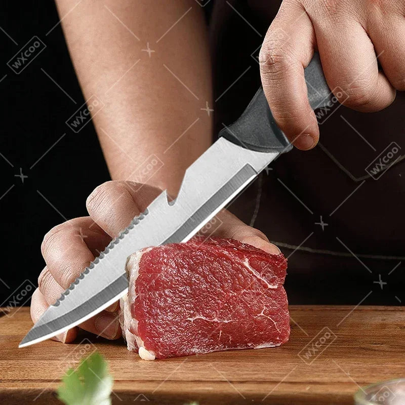 Beach Camp Fish Filleting Knife Ultra-sharp Boning Knife Stainless Steel Multi-purpose Meat Cleaver Fish Sushi Slicer Fruit Peeler