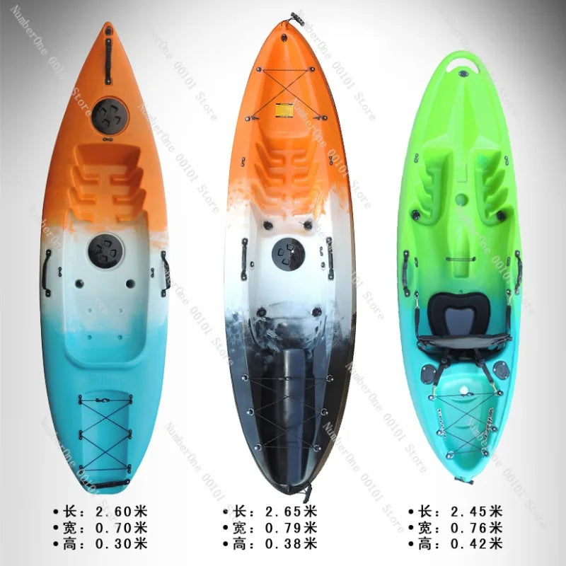 Beach Camp Single canoe rowing, fishing boat PE plastic kayak, fishing boat PE luya boat
