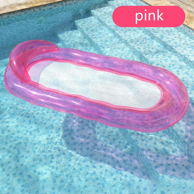 Beach Camp Inflatable Pool Lounger Float for Adults, Inflatable Swimming Floating Bed Hammock for Pool with Soft Mesh Center, Pool Float Hamm