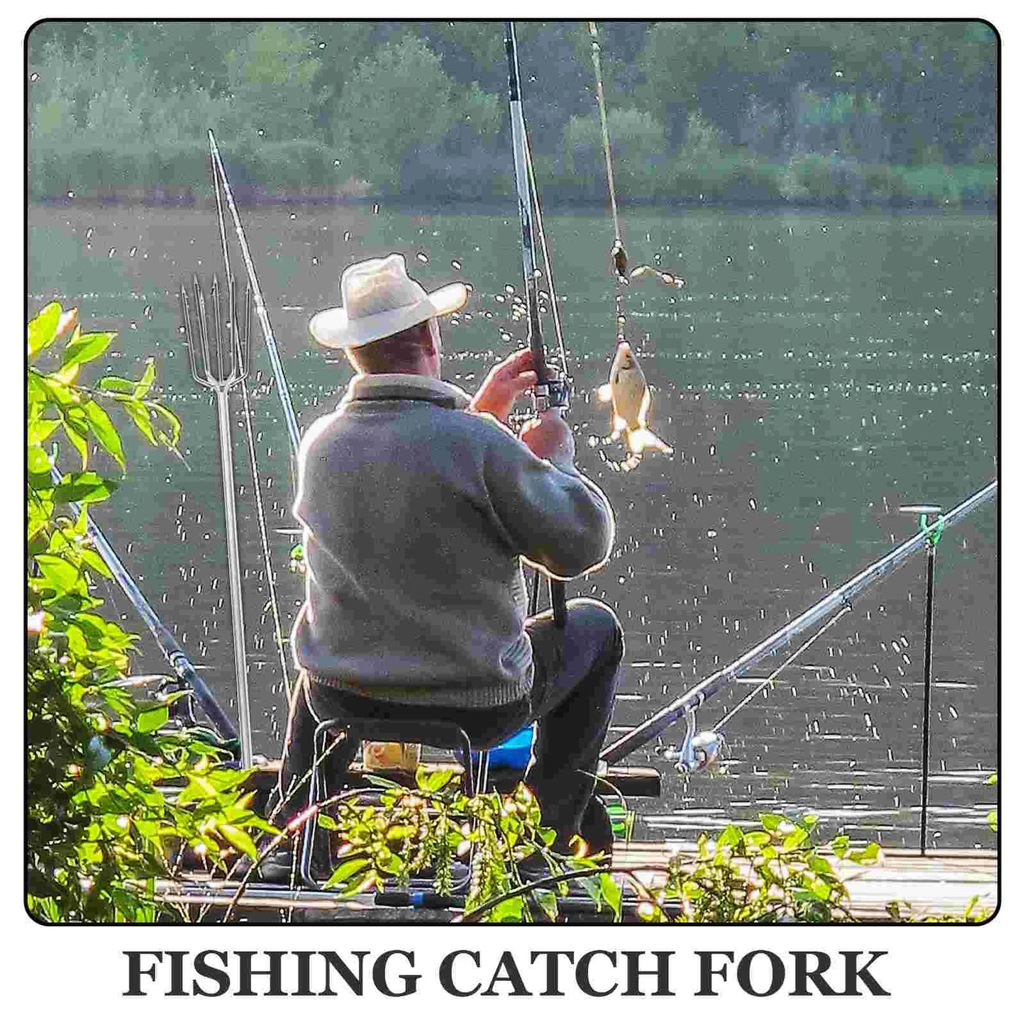 Spearing Tool Barb Fishing Outdoor Tackle Professional Spearfishing Metal Fishgig Lantern Fork