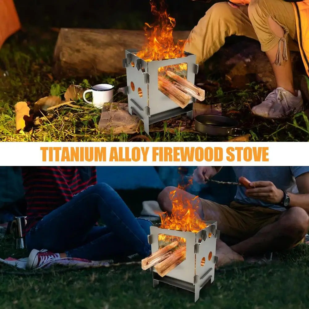 Beach Camp Camping Fire Pit Portable Campfire Grill And Stove Burner Compact Design Camping Stove Heat Resistant Outdoor Camping Grill Easy