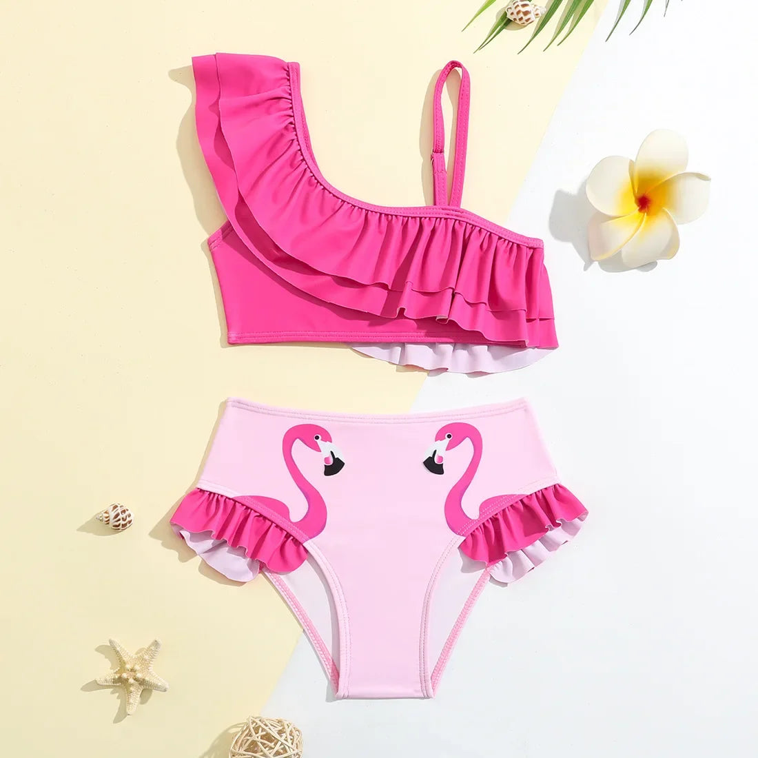 Beach Camp Baby Girls Swimsuits for Toddlers Kids 3pcs Bathing Suits Bikini