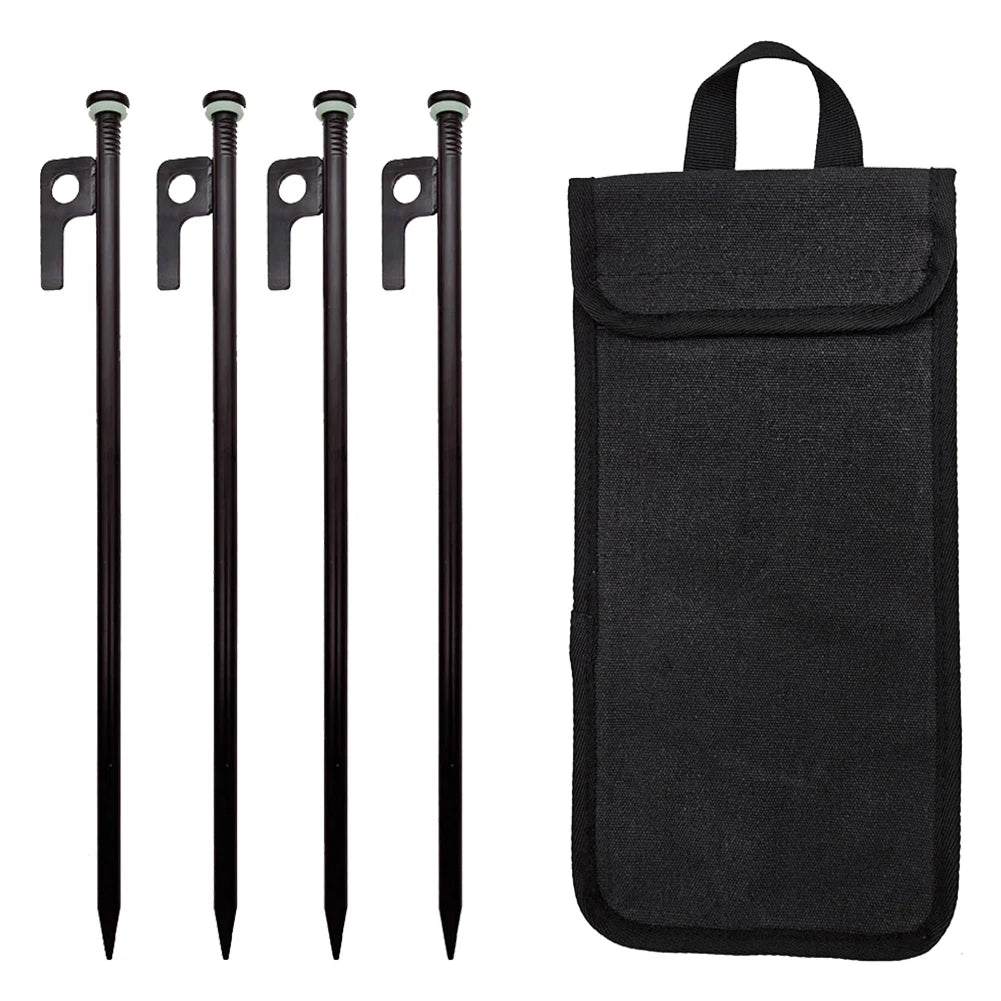 4/8Pcs Tent Pegs Forged Steel Tent Pegs Heavy Duty Unbreakable Tent Pegs with Storage Bag & Hammer for Camping Picnic