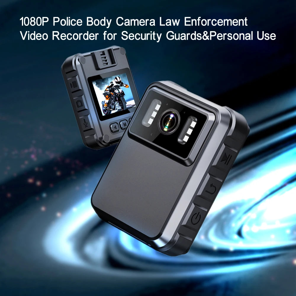 Beach Camp Mini Body Camera, Police Portable IP65 Waterproof Mounted Cam with 2"Screen, Body/Bike Clip, Wearable Cam, Law Enforcement Recorder