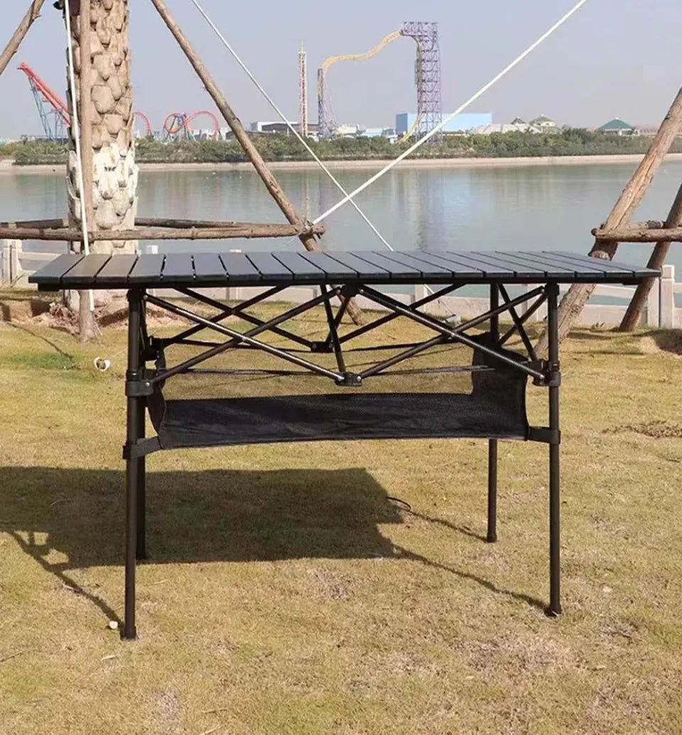 Outdoor Picnic Folding Desk Easy To Install Portable Camping Barbecue Table Sturdy Durable Egg Roll Tables Beach Leisure Desks
