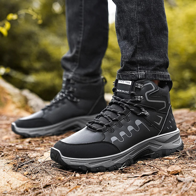 Beach Camp High top boots casual fashion comfortable casual boots anti slip thick sole height increasing versatile high top workwear boots