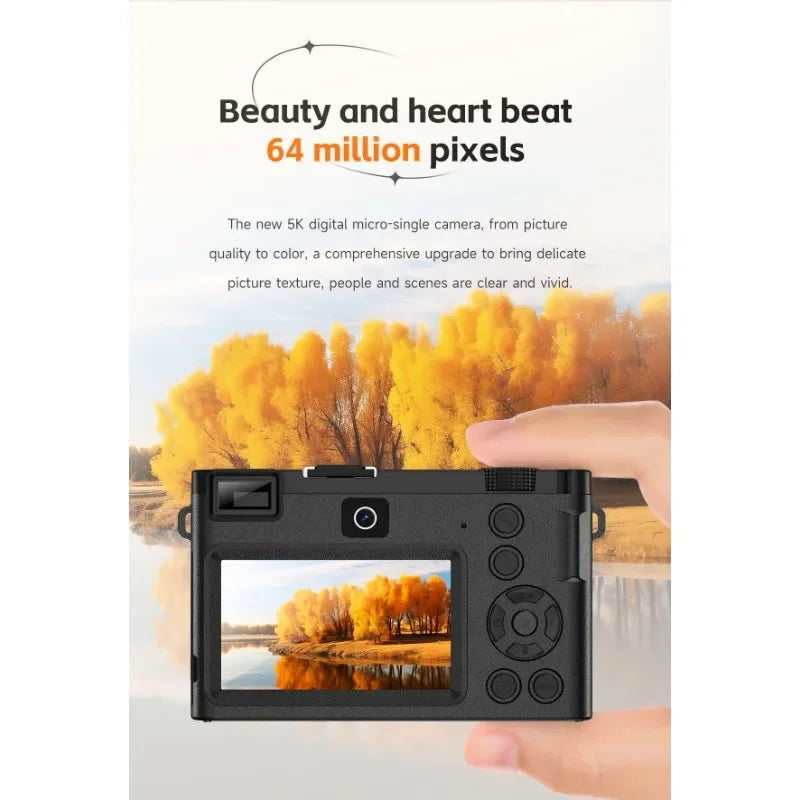 Beach Camp5K Professional Digital Camera WIFI Webcam Wide Angle Digital Zoom 64MP Camcorder Photography 3 Inch Screen Vlog Video Recorder