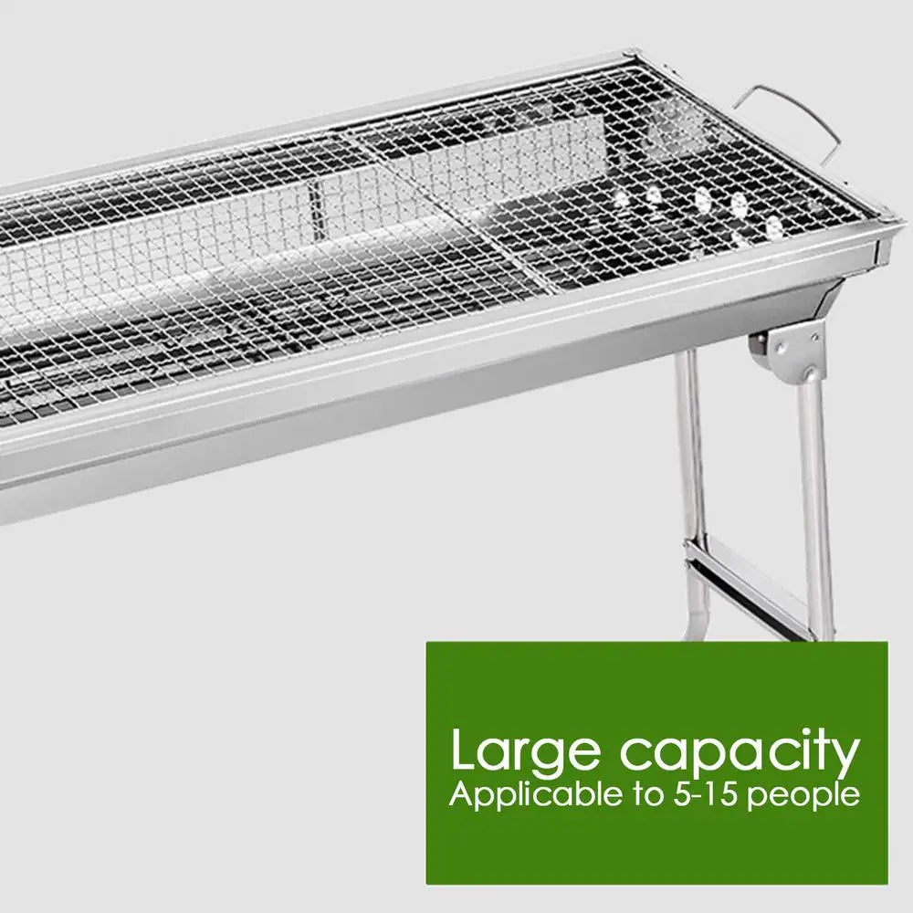 Camping Charcoal Grill Folding Barbecue stove Portable Stainless Steel Large BBQ Grill Picnic Cookware Furnace camping accessory