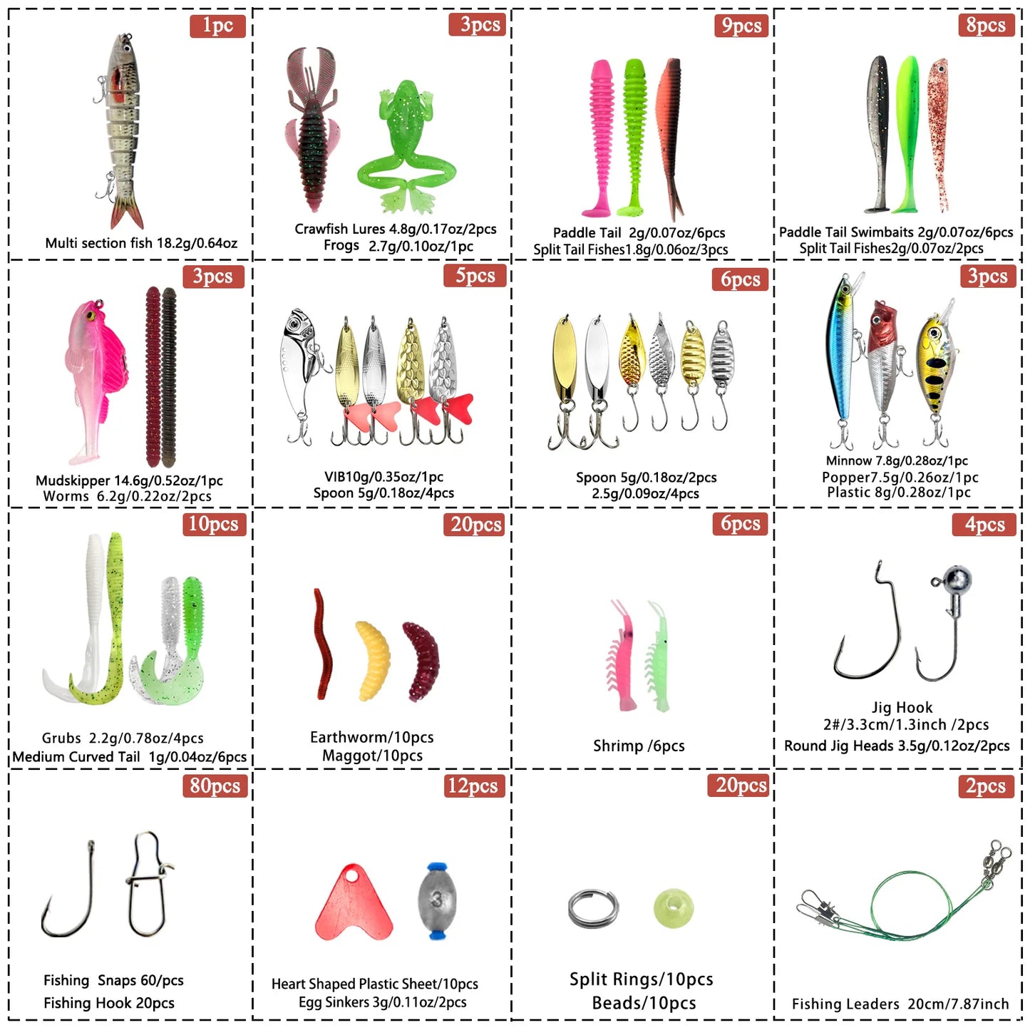 Fishing 83/133/193/239/409pcs Fishing Lure Kit For Trout/Pike/Bass Multi-Lure Fishing Set Layered Tackle Pro Gear Tackle Box
