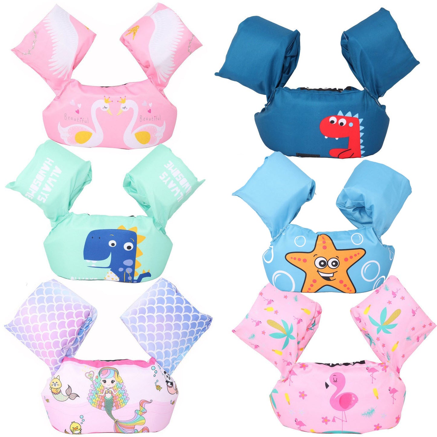 Beach Camp Kids Swimming Floats Ring Cartoon Swim Floating Armbands Buoy Cute Pool Float Rings for Kids Children for Baby Toddler Arm Float