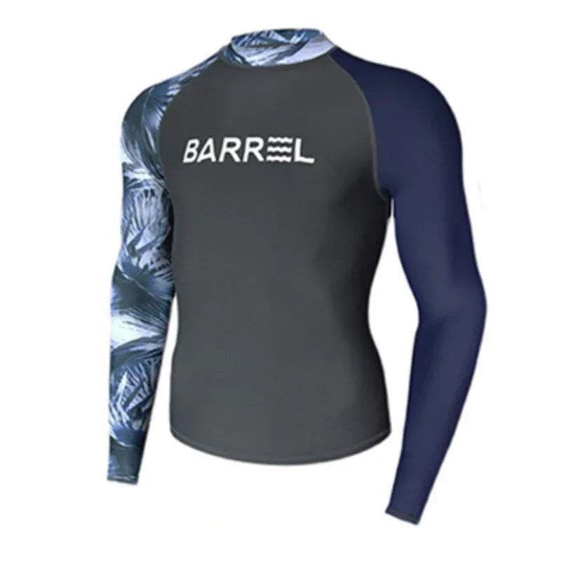 Beach Camp Rash Guard Diving Suit for Men Swimsuit Long Sleeved Sunscreen Quick Drying Rash Guard Surfing Suit Snorkeling Set Bathing Suit