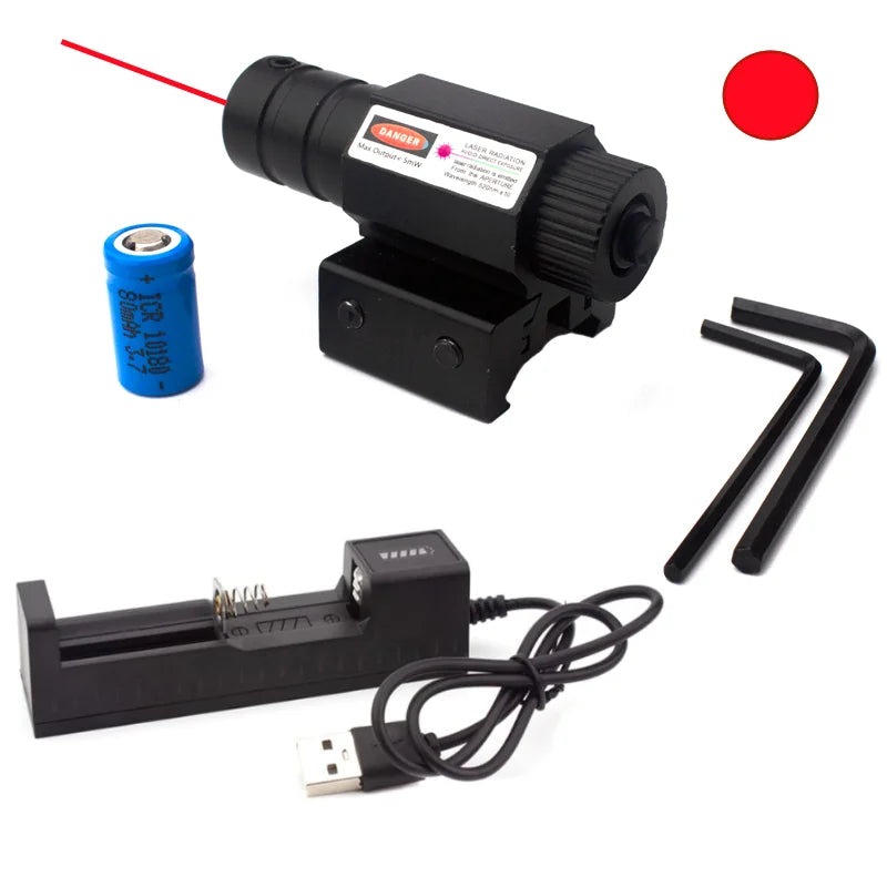 Beach Camp Rifle Pistol Laser Sight Red Green Laser Sight with 10180 Rechargeable Battery 11mm 20mm Picatinny Rail Mount