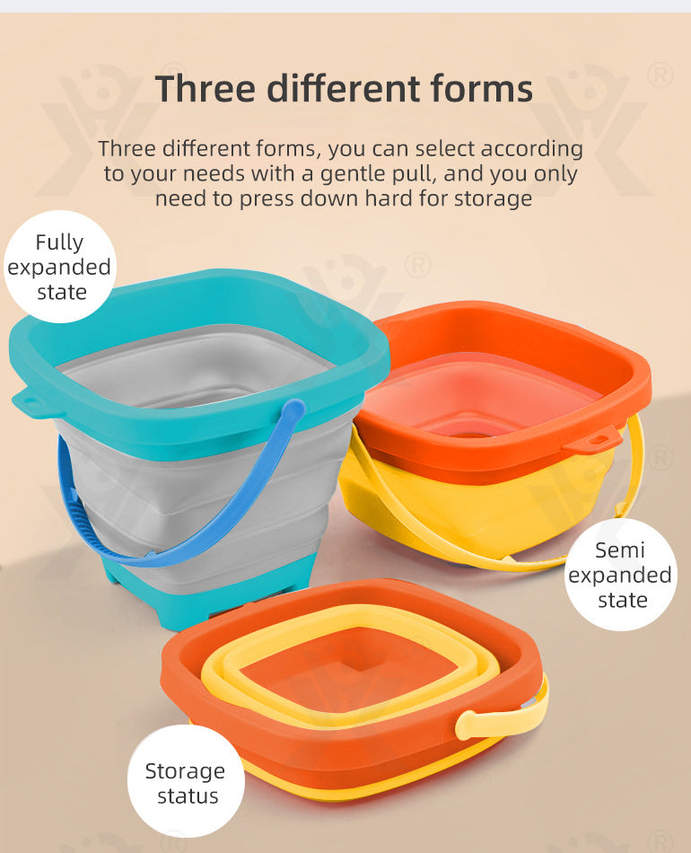 Beach Camp Collapsible Beach Sand Toys for Kids Travel Beach Toys for Kids with Foldable Sand Bucket Beach Shovel Toys Kit for Toddlers