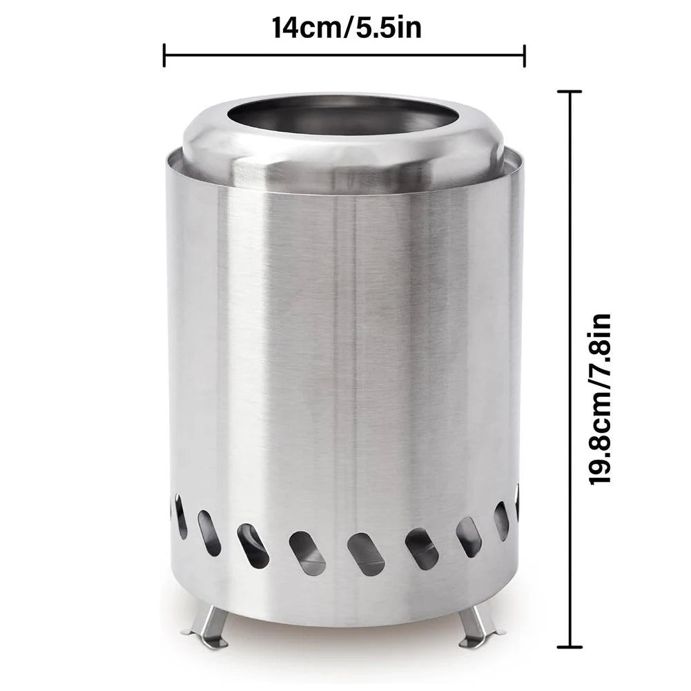 Beach Camp Smokeless Tabletop Fire Pit Stainless Steel Portable Mini Stove Mini Fire Pit Wood Burning Or Pellet Fueled Portable Bonfire