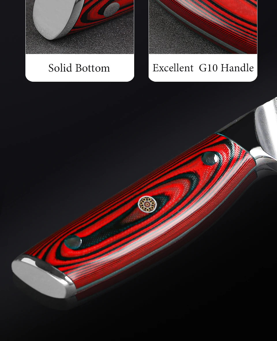 Beach Camp 6.5" Damascus Steel Boning Knife Butcher Cleaver Utility Fish Slicer Ham Chef Cooking Tools G10 Handle Kitchen Knives