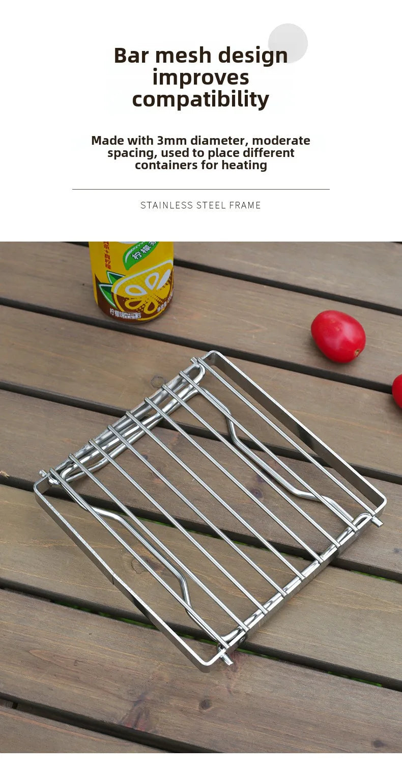 Folding Campfire Grill Stainless Steel Portable Multifunctional High Temperature Corrosion Resistance Outdoor Camping