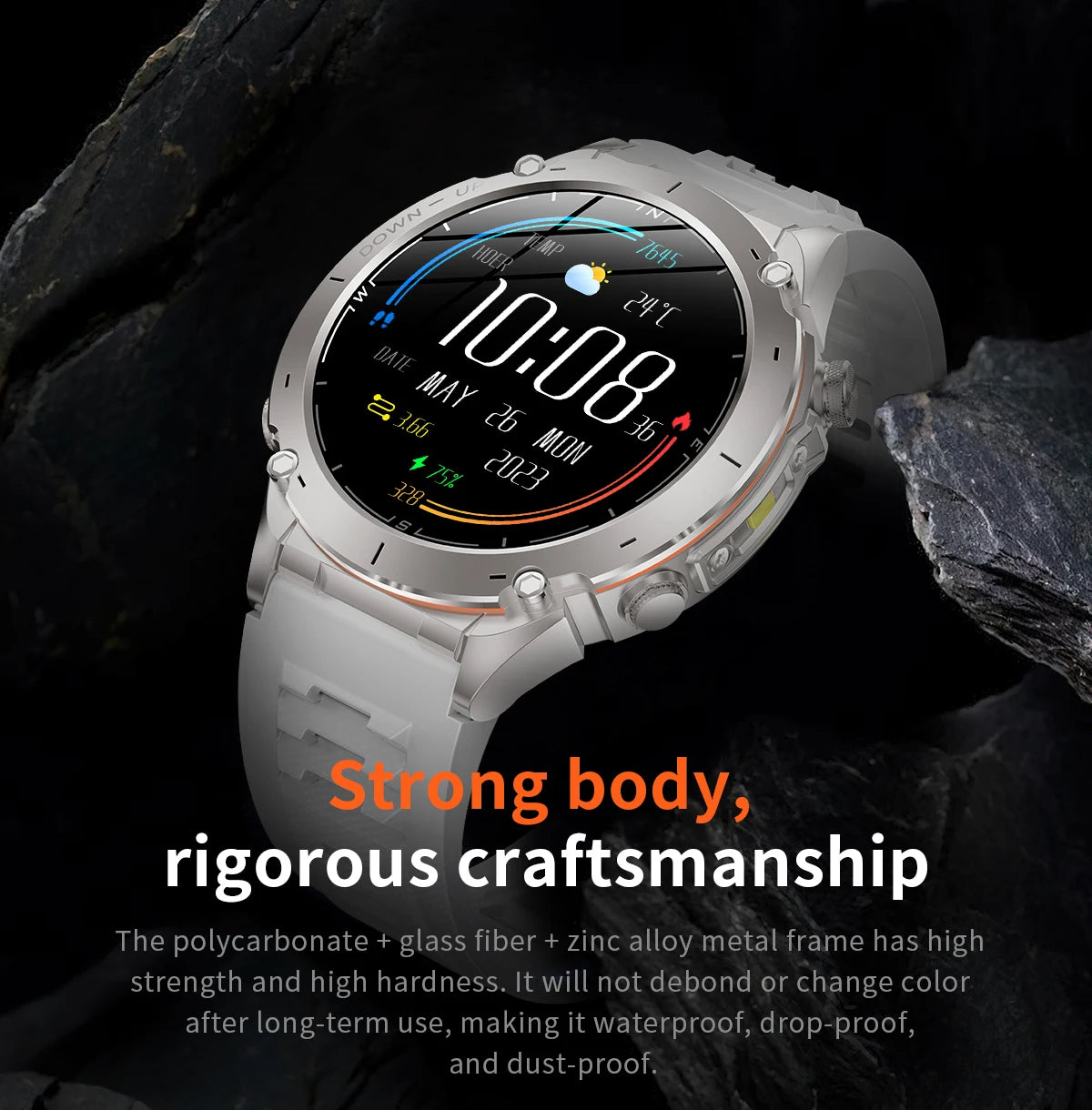 Beach Camp New GPS Smart Watch 1.43" Ultra HD Display Built-in GPS Compass 170 Sports Modes Voice Calling 10ATM Waterproof Smart Braceletes