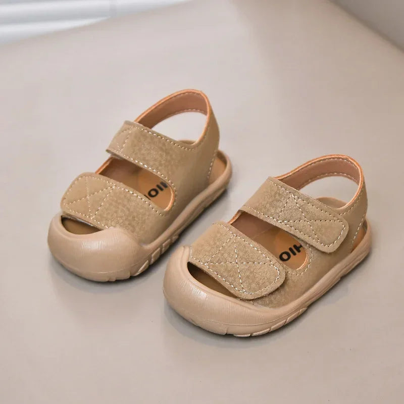Baby Beach Shoes Toes Capped Anti-kicked Toddler Kids Walking Shoes Non-slip Soft Sole 2025 Summer Boys Girls Sandals Versatile