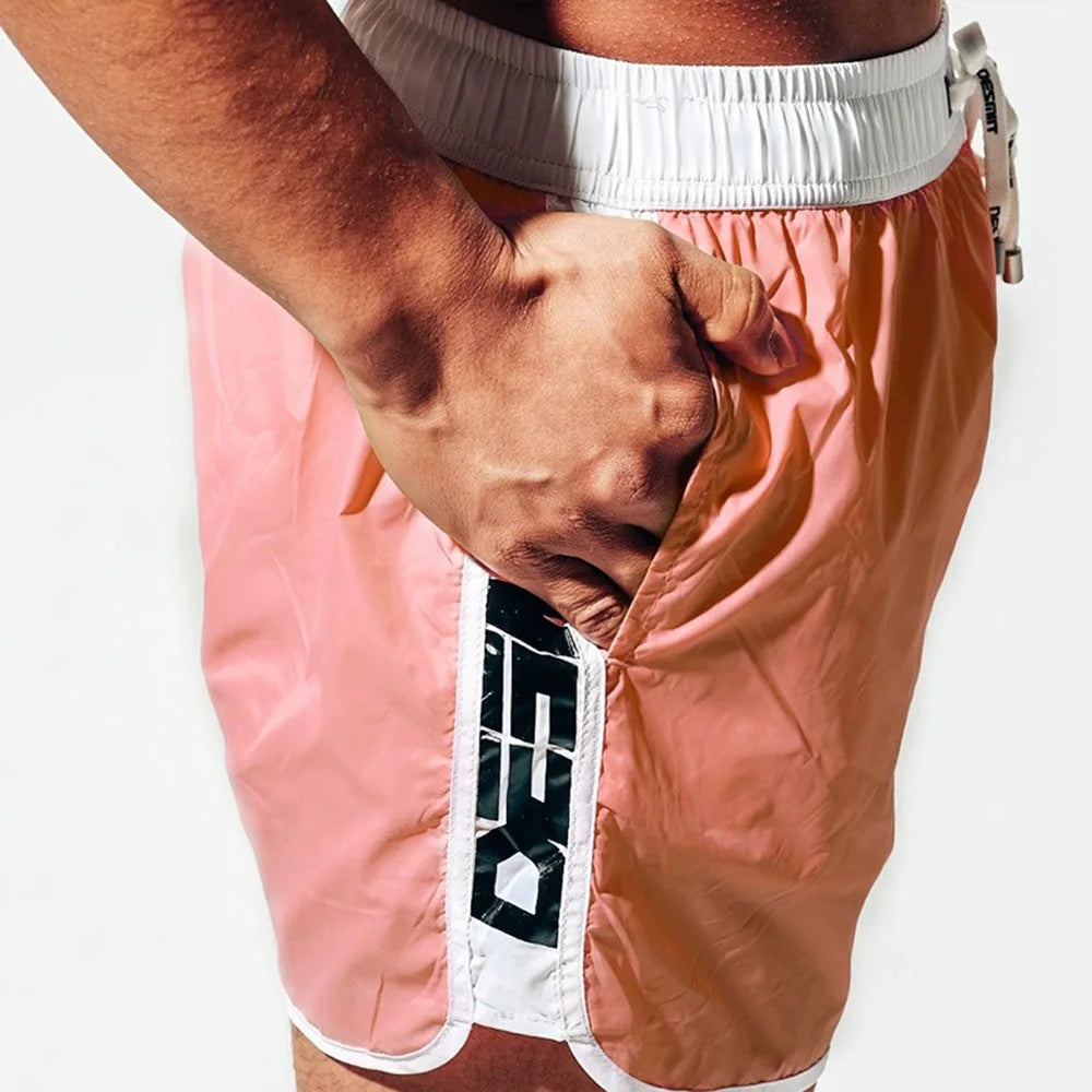 Beach Camp New Men's Swimsuit Shorts Beach Swimming Trunks Casual Fashion Loose Quick-Drying Surfing Running Seaside Gym Men's Bottoms