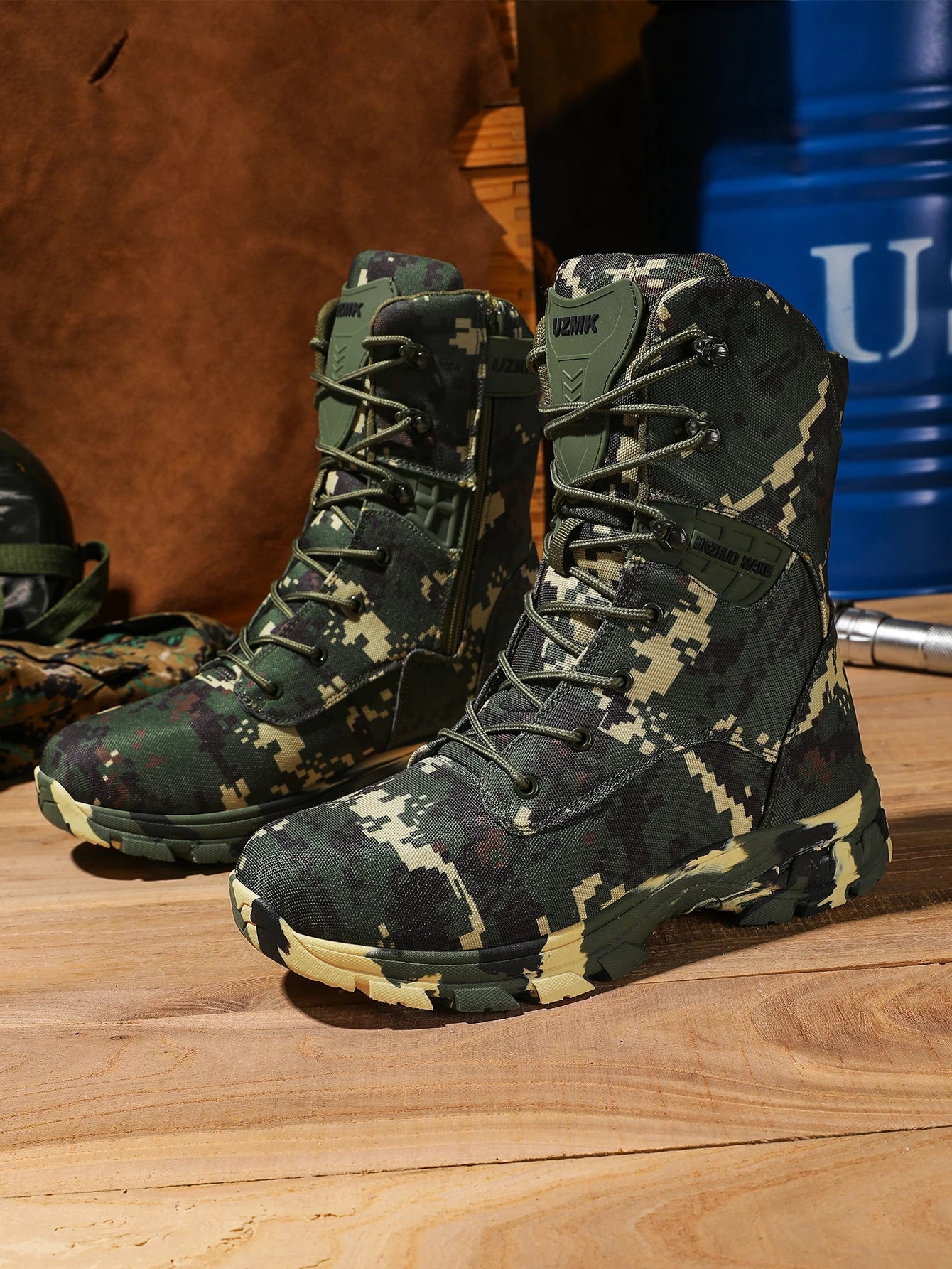 Men's Camouflage Tactical Boots Mountaineering Hiking Desert Waterproof Work Safety Shoes Ankle Boots Men's Outdoor Boots