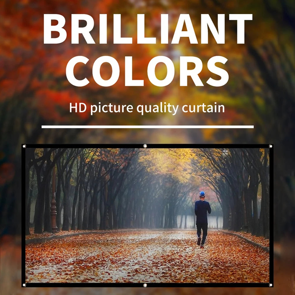 Beach Camp Portable Translucent Projector Screen Simple Curtain 16:9 Movies Game Anti-Light 60-150inch Projection Screen for Home Outdoor