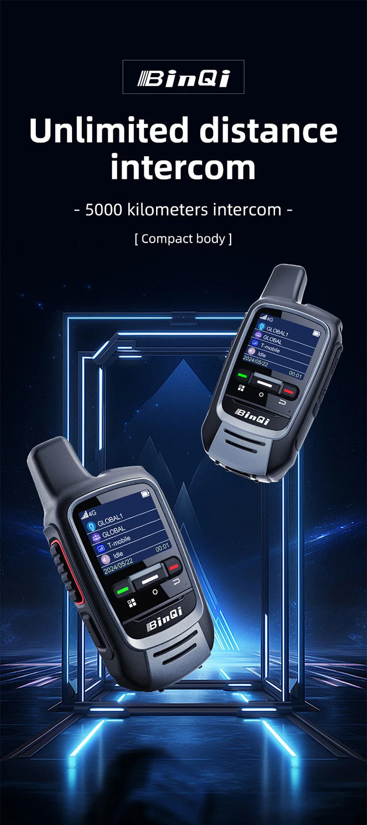 Beach Camp Mini walkie talkie is compact, convenient, long-distance, global conversation, and ultra long standby