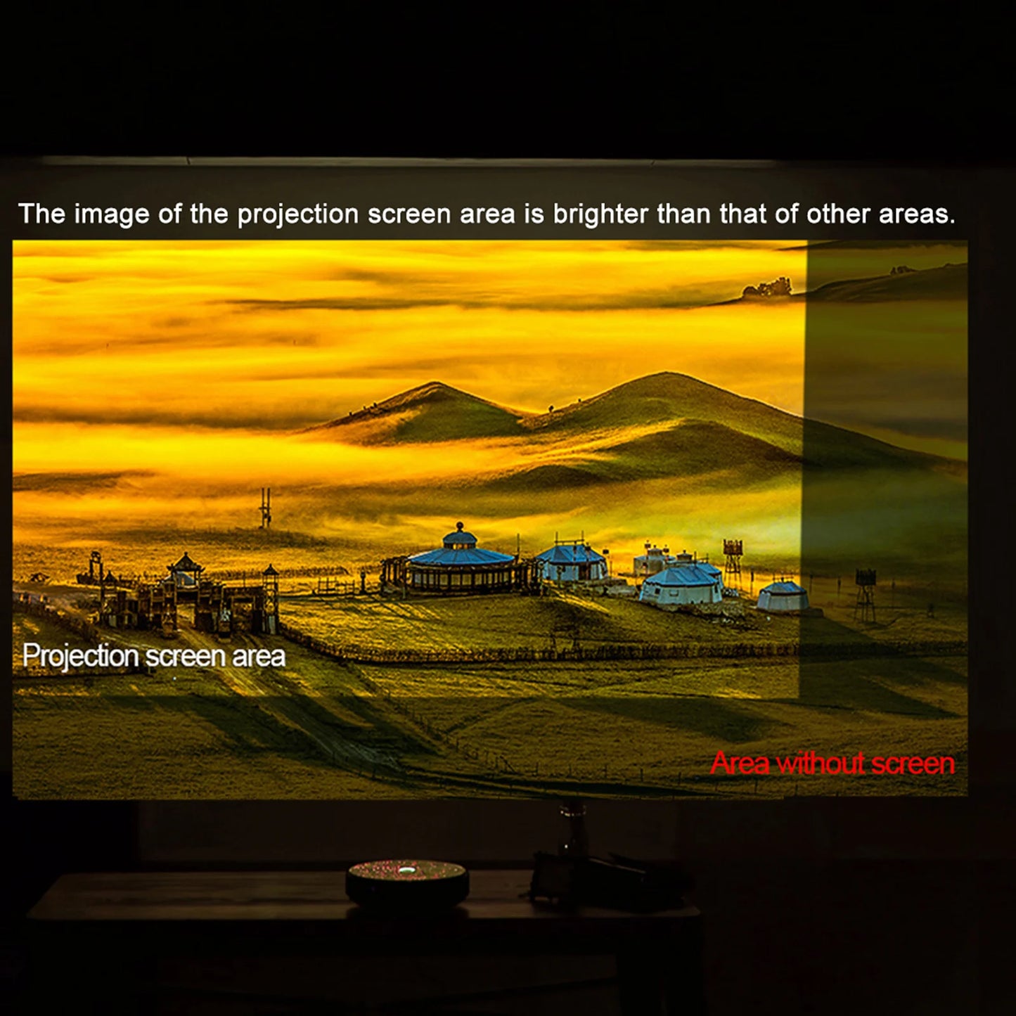 Beach Camp Portable Projector Screen Simple Curtain Anti-Light 60/70/80/100/120 Inches Projection Screens for Home Outdoor Office Projector