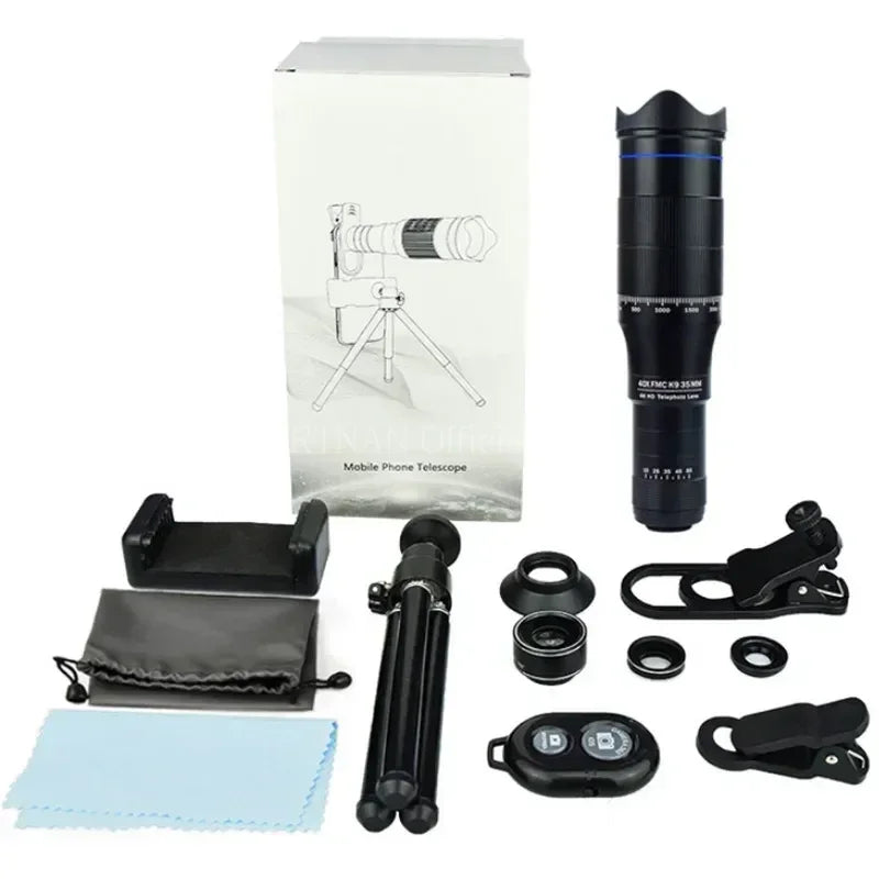 Beach Camp Professional Telescope Monocular HD 40X Zoom Phone Lens Camera Telephoto With Tripod Metal Telescope For Tourism Camping