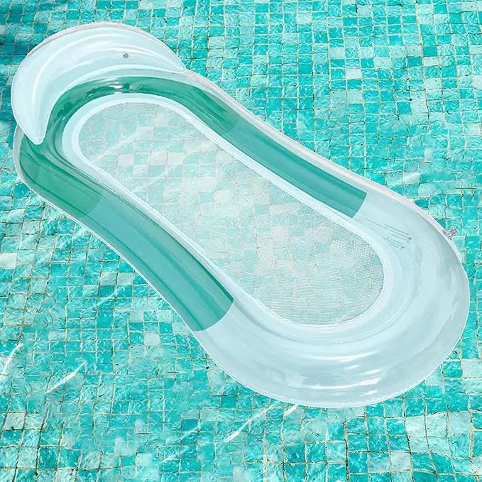 Beach Camp Inflatable Pool Lounger Float for Adults, Inflatable Swimming Floating Bed Hammock for Pool with Soft Mesh Center, Pool Float Hamm